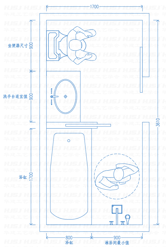 衛生間尺寸設計！HJSJ-2021