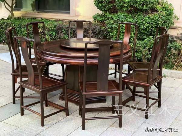 寮國大紅酸枝傢俱(交趾黃檀)9件套，大紅酸枝傢俱餐桌