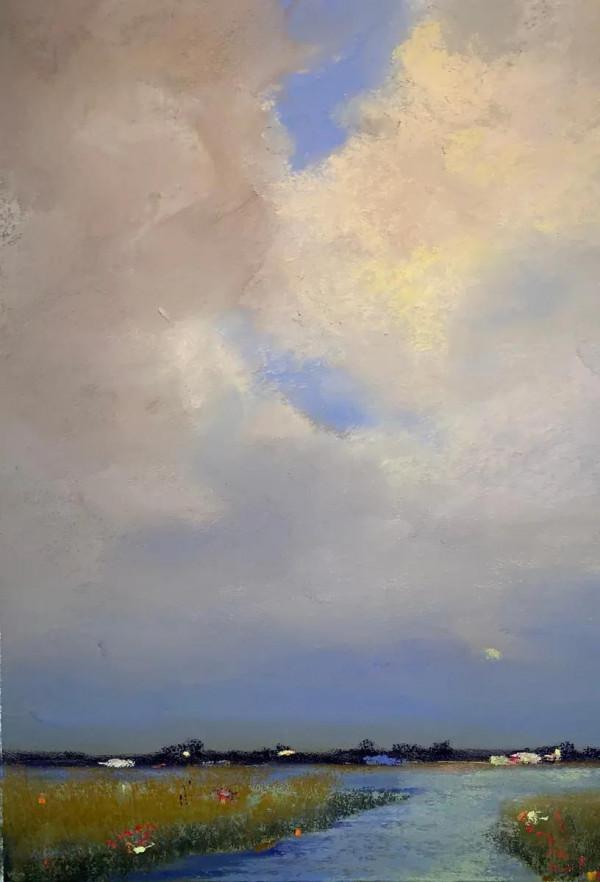 比利時女畫家伊芙&CenterDot;米勒粉彩畫中的天空之美，風景中最具情感