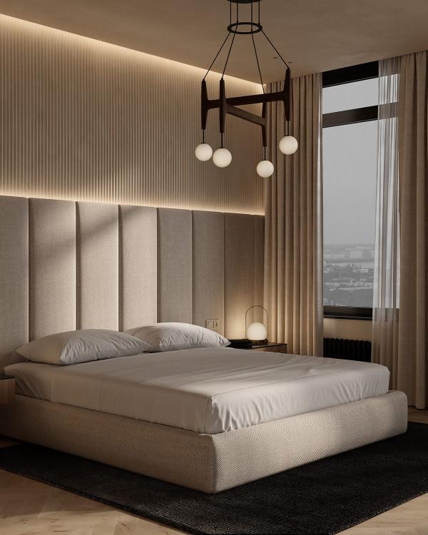 分享一套現代家居設計，奶油色的裝飾和舒適的燈光增添了時尚優雅