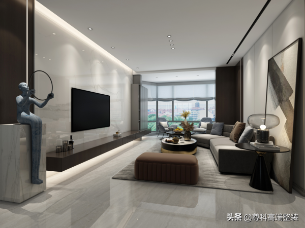 160㎡現代極簡風四居，三口之家的奢雅舒適空間