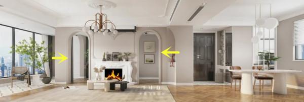 客廳牆上挖2個洞做背景牆,雙門洞設計實現“去電視化”、雙動線 客廳牆上挖2個洞做背景牆,雙門洞設計實現“去電視化”、雙動線