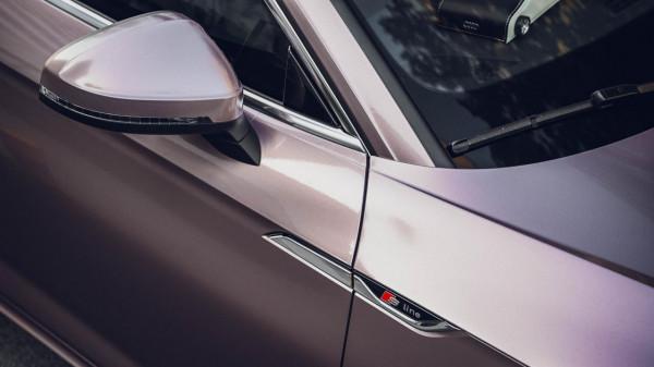 蘇州無二汽車貼膜丨奧迪A5改色冰梅粉