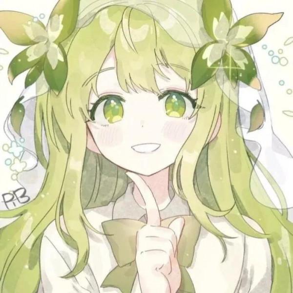 動漫女生頭像（綠色系）