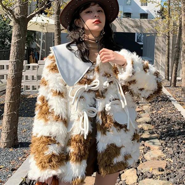 重高品定染色羊毛羔毛茸茸外套