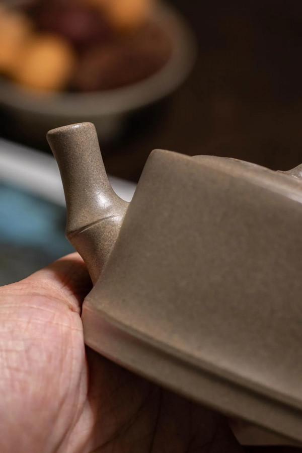 「竹段」壺 青段