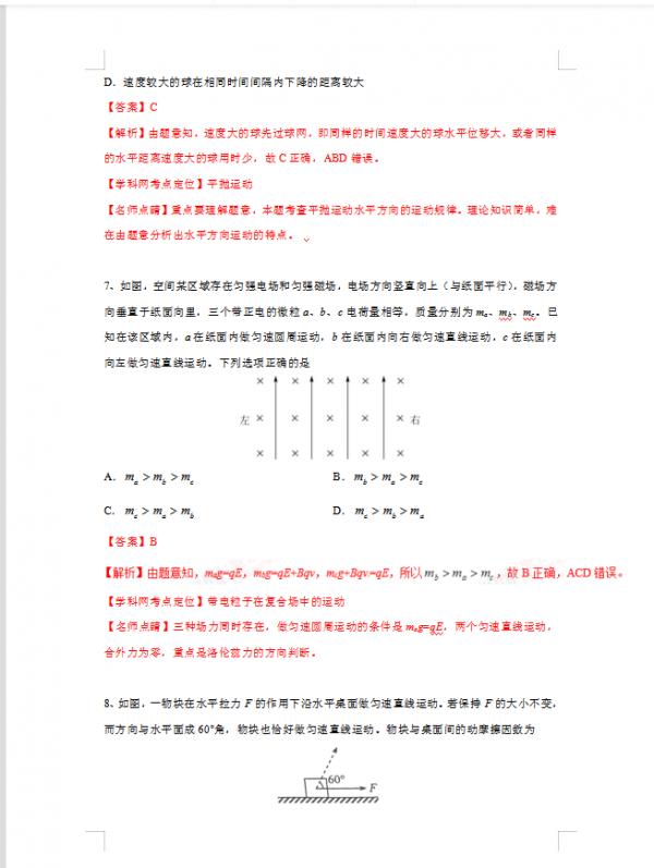 高考物理走出題海之黃金30題系列（6大專題解析）家長轉給孩子