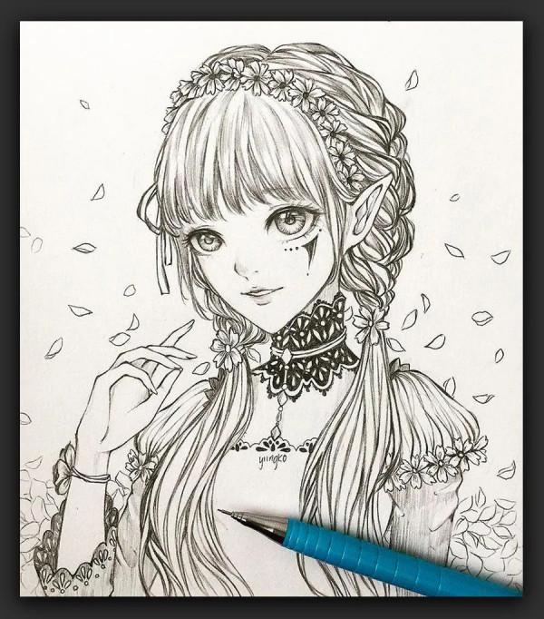 手繪｜一支鉛筆也能畫出很棒的畫面！yiingko的漫畫手繪作品欣賞