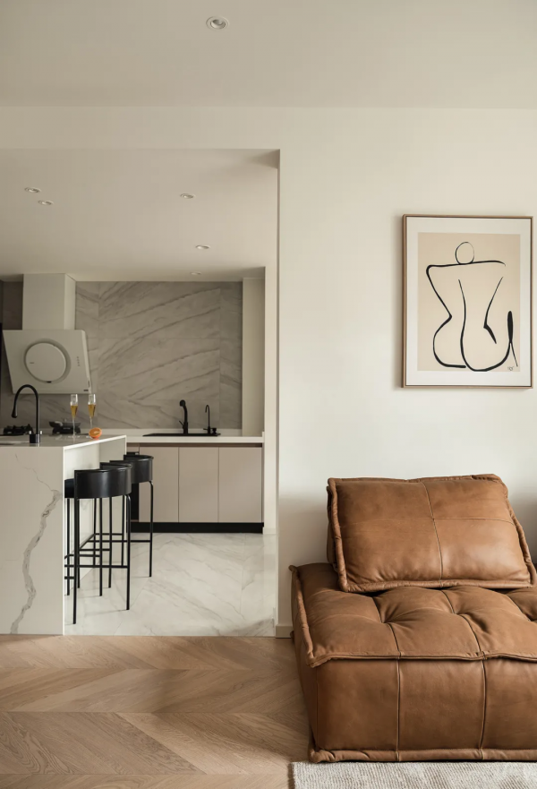 82㎡現代簡約風格新房裝修，入戶花園改造卡座餐廳