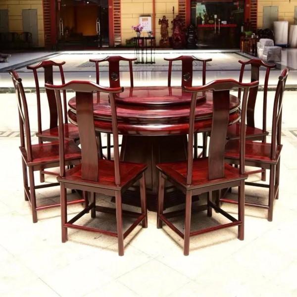 素面圓餐桌九件套