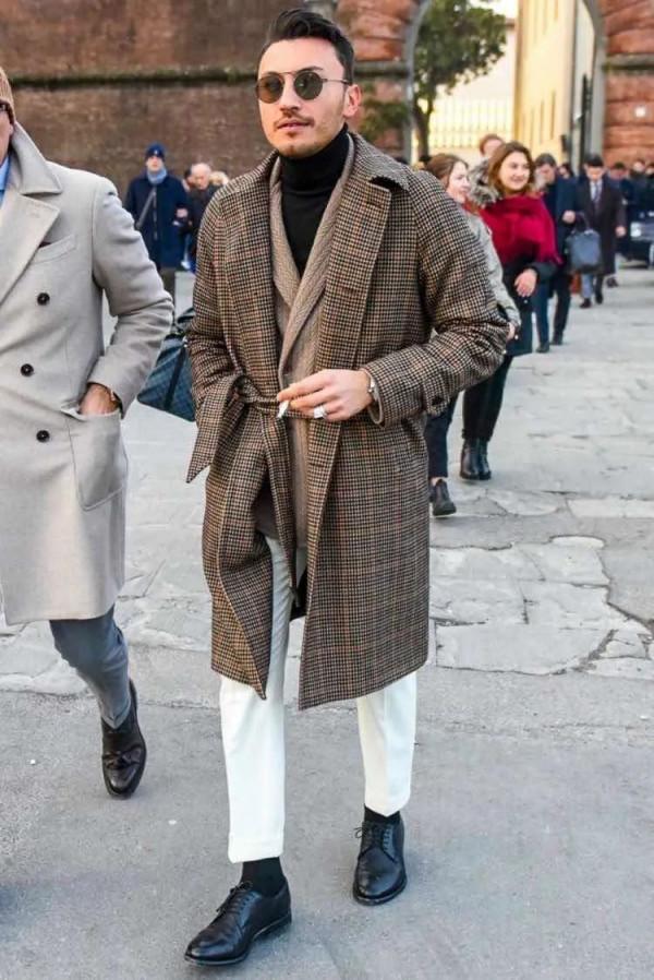 高領毛衣+大衣=冬季標配