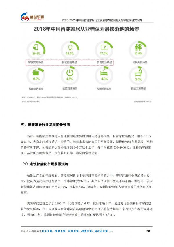 2020-2025年中國智慧家居行業發展存在的問題及對策建議研究報告