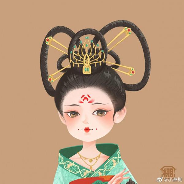 分享古風圖片——唐代裝容，髮飾，好好看啊