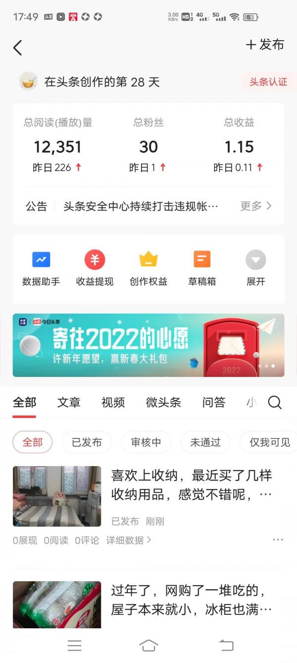 已經有一星期沒有寫頭條了，但一星期沒寫每天也有收益，挺驚喜