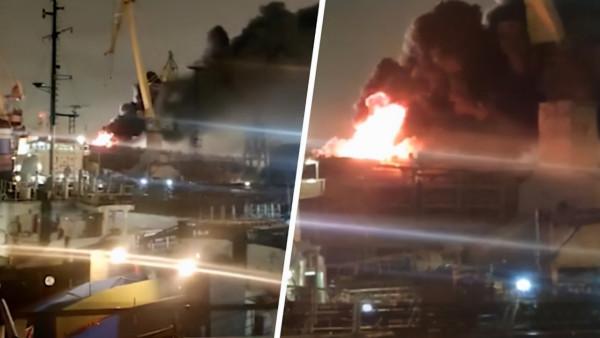 流年不利！俄最新護衛艦著火，燒成一個火炬，同名驅逐艦早成破爛