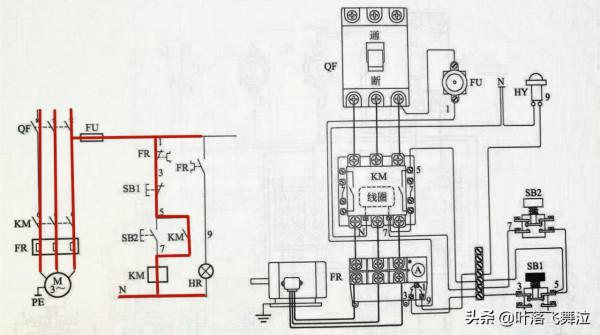 利用指示燈判斷熱繼電器故障的自鎖電路