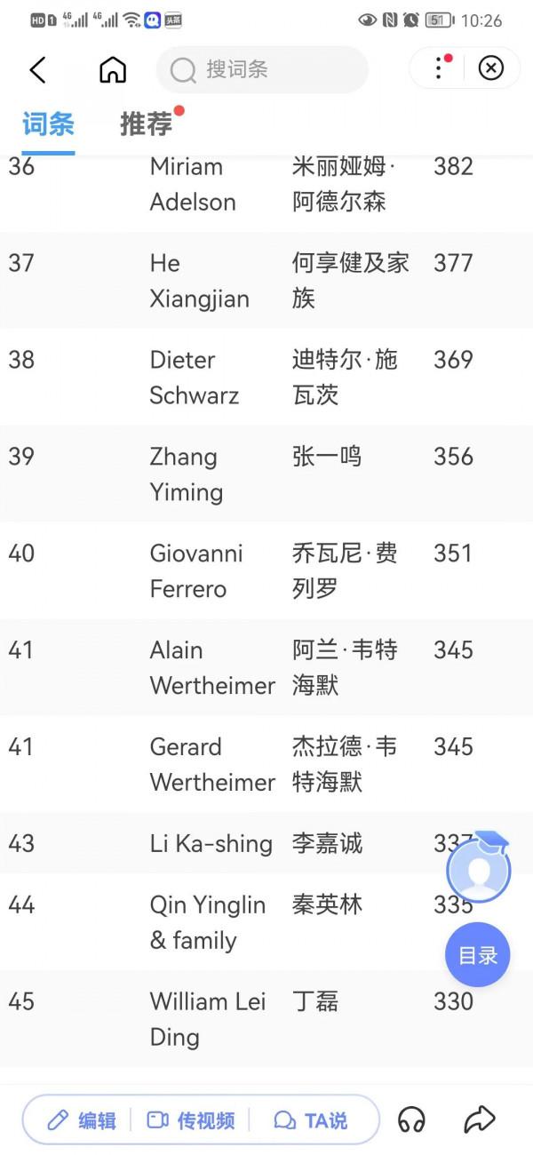 2021全球億萬富豪榜！秦英林以335億美元蟬聯河南首富