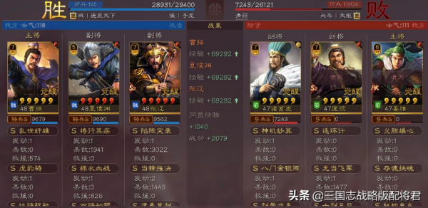 三國志戰略版爆頭騎沒奸雄劍，照樣1穿8，前期戰功打的飛起