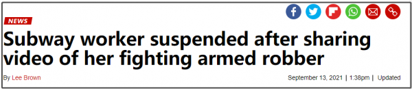 美國一女店員“反殺”持槍劫匪，釋出影片後卻被停職