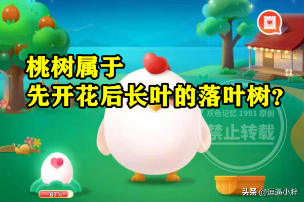 桃樹屬於先開花後長葉的落葉樹嗎？螞蟻新村答案