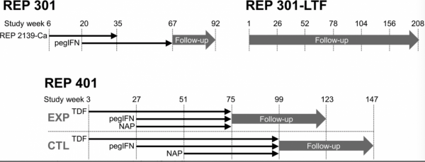 乙肝REP301/-LTF/401研究,S-HBsAg下降更快,完整資料及結論公佈 乙肝REP301/-LTF/401研究,S-HBsAg下降更快,完整資料及結論公佈