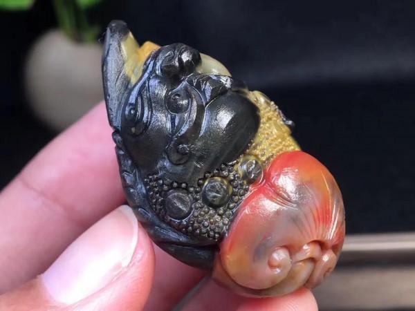 滿漿九口南紅黃皮包漿