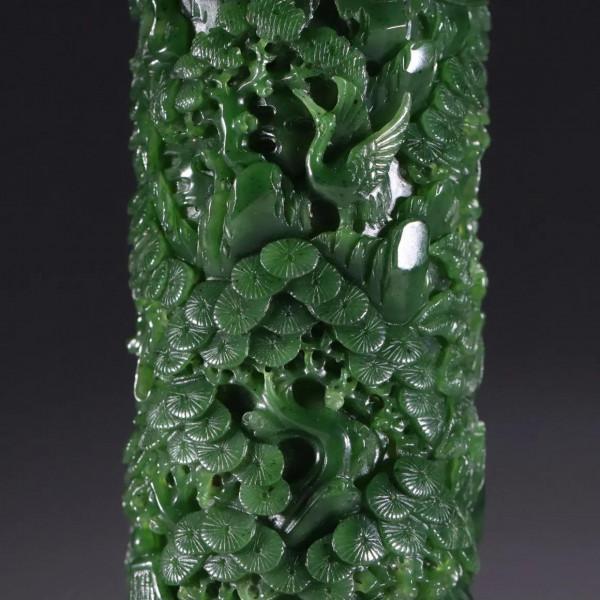 迴流 和田玉一對碧玉香筒 迴流 和田玉一對碧玉香筒