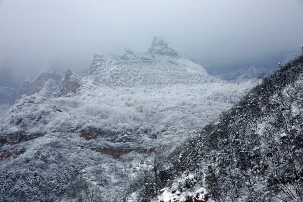 韓家凹，雪後成為一個白色的童話世界