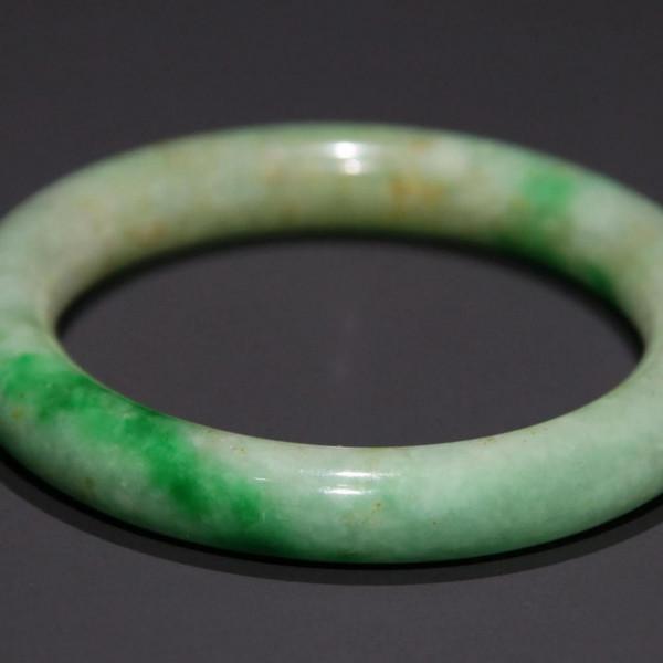 迴流 老翡翠圓條手鐲