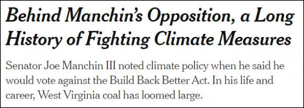 在“背刺”拜登的美國參議員背後，是煤炭利益集團與政客們的博弈