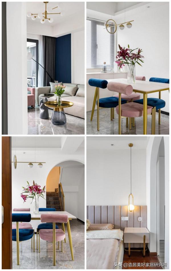 現代輕奢 ▏重塑120㎡複式家，用色彩演繹空間浪漫