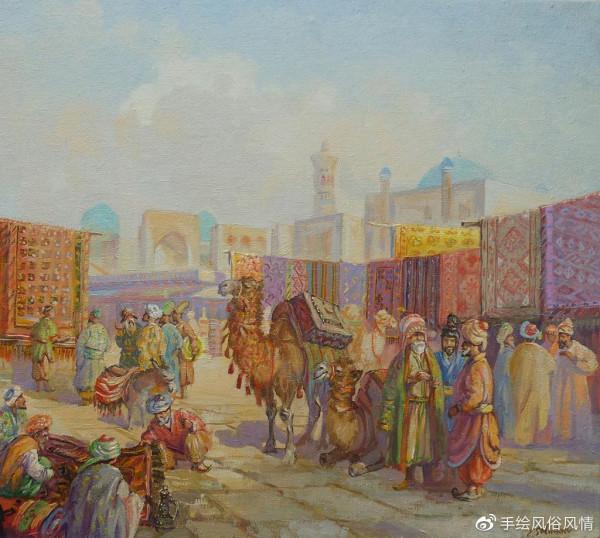 古絲綢之路-哈薩克風俗畫欣賞