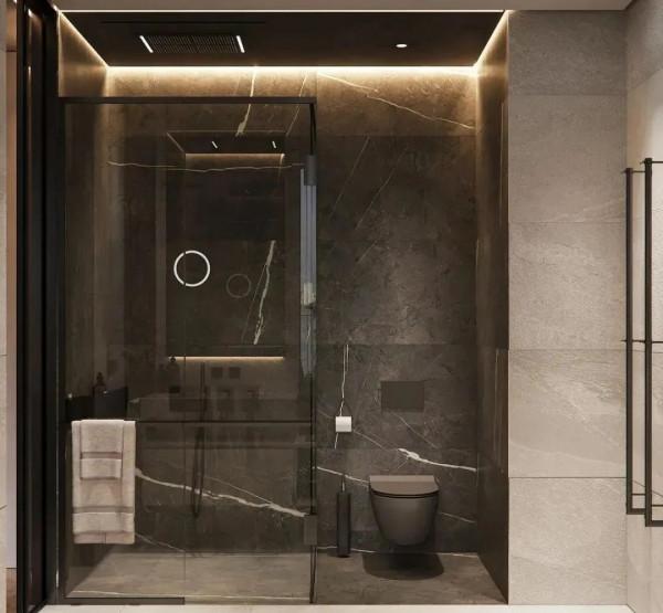 大理石衛生間設計，簡約輕奢