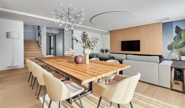 173㎡複式，全屋木飾面、大理石、燈帶做裝飾，奢華但不“壕”