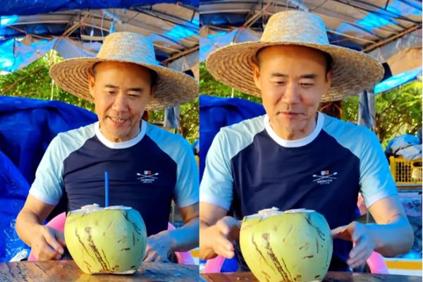70歲王石戴草帽度假!街頭喝椰子水灑一身,大口啃木瓜好接地氣 70歲王石戴草帽度假!街頭喝椰子水灑一身,大口啃木瓜好接地氣