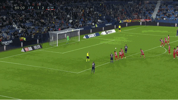 馬德里競技兩送點球，憾平萊萬特