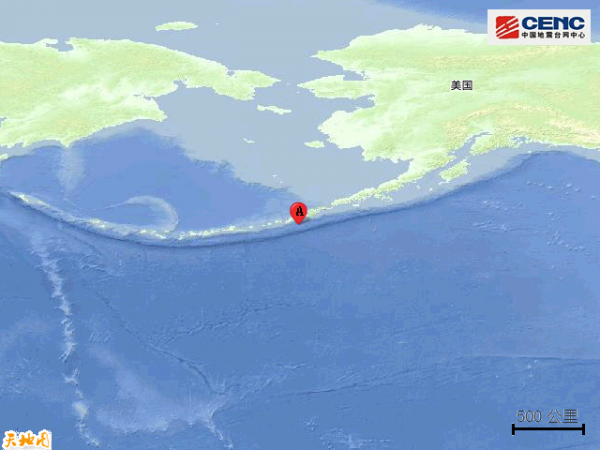 福克斯群島&lbrack;阿留申群島&rsqb;附近發生6&period;8級左右地震