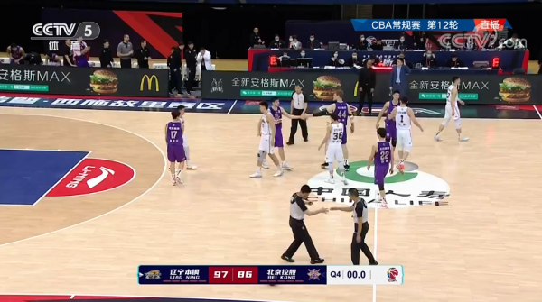 CBA常規賽，弗格31分遼寧隊97-86戰勝北控隊斬獲8連勝