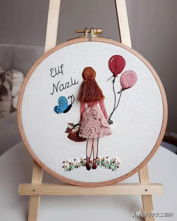 像真發一樣可以編的髮型都能繡出來，如此立體的繡法怎麼能錯過