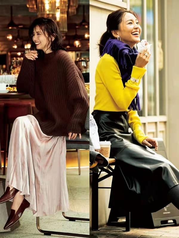 毛衣+短靴，毛衣+尖頭鞋，才是40+女人該有的冬季打扮，時尚浪漫