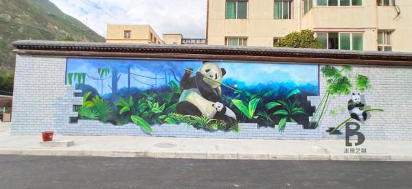 汶川創意街區，3d畫立體畫牆手繪壁畫