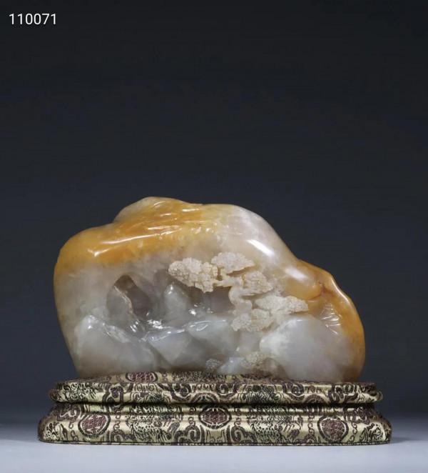 金包銀田黃“友竹款”山子擺件