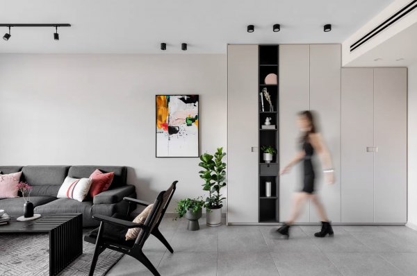 E裝平臺｜以色列Herzliya的現代公寓，黑白灰現代家居