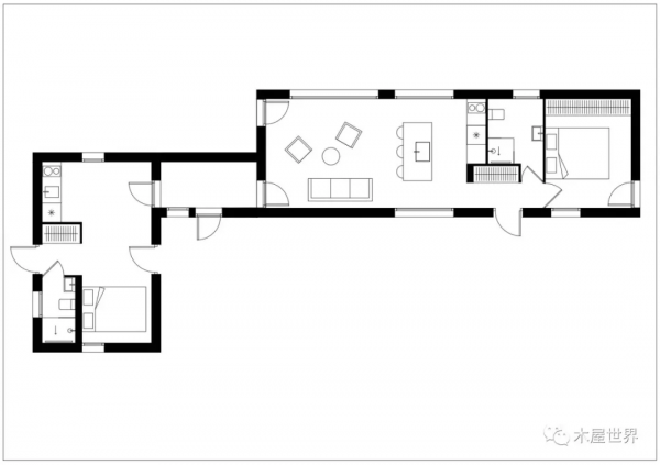 古老火山下的海邊，一夜之間建好的現代度假木屋