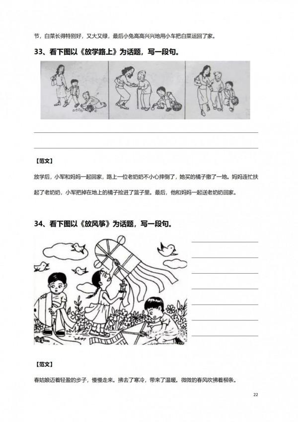 一二年級看圖寫話100例，為孩子作文打好基礎，收藏吧