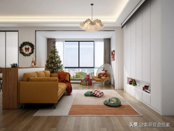 119㎡現代風精緻三房，客廳陽臺打通，太太太大氣了