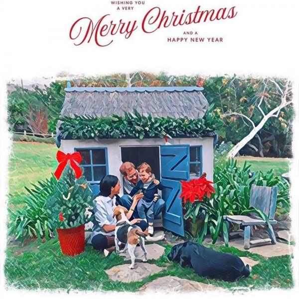 哈里梅根暖曬“聖誕賀卡全家福”，小女兒首次露面可愛到不行