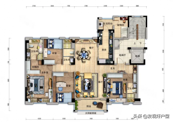 理想的189平米戶型，暖意融融的居家氛圍