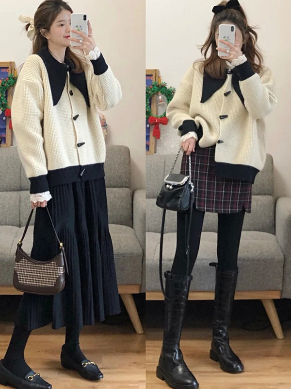 天冷裙子不用買太多，有這“一長一短”就足夠，百搭又有女人味
