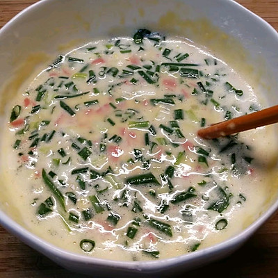 電餅鐺早餐食譜，香蔥火腿雞蛋餅